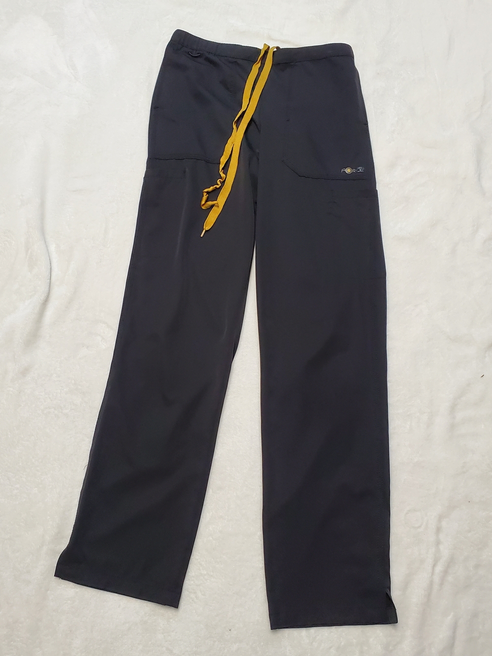 Carhartt Black Straight-Leg Work Pants with Yellow Drawcord
